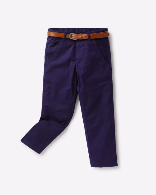 Flat-Front Trousers with Belt