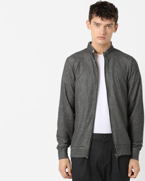 High-Neck Sweatshirt with Elbow Patches