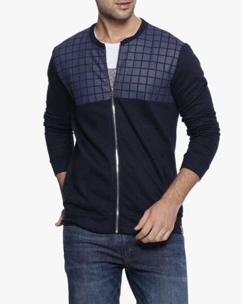Jacket with Checks on Chest
