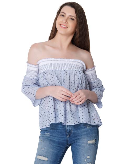Printed Off-Shoulder Top