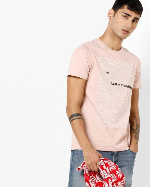 Typographic Print Crew-Neck T-shirt