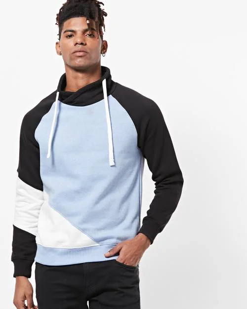 Panelled High-Neck Colourblock Sweatshirt