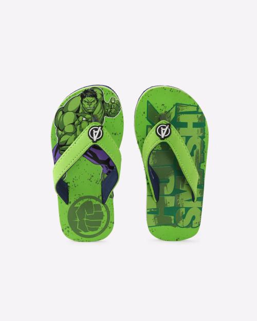 Hulk Print Thong-Style Flip-Flops