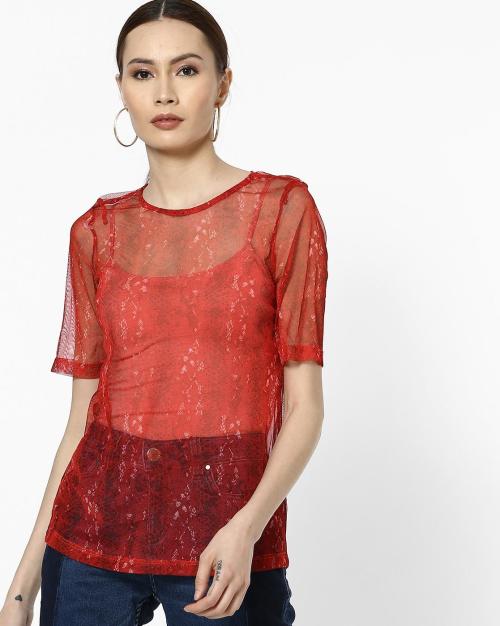 Printed Sheer Top