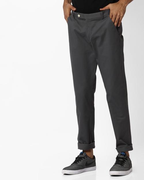 Flat-Front Mid-Rise Trousers