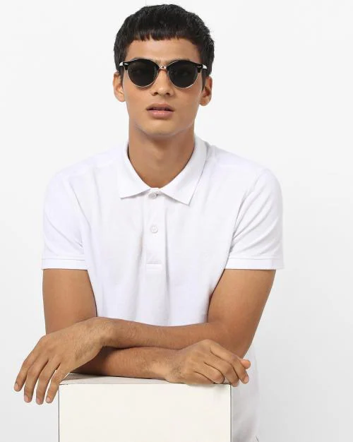 UV-Protected Clubmaster Sunglasses