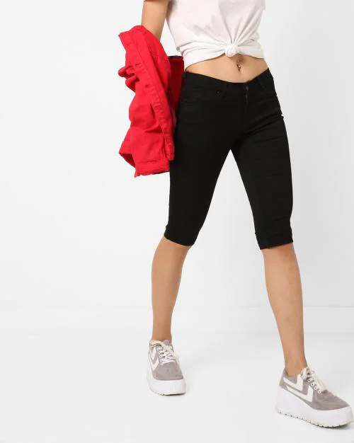 Women Mid-Rise Skinny Fit Denim Capris