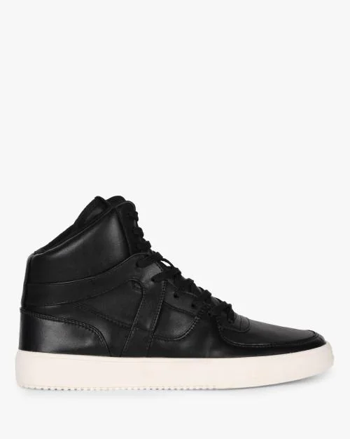 Panelled Mid-Top Sneakers