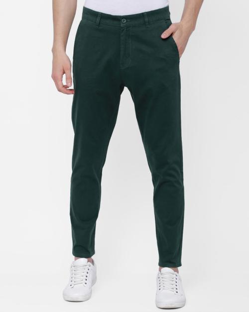 Slim Fit Mid-Rise Flat-Front Chinos