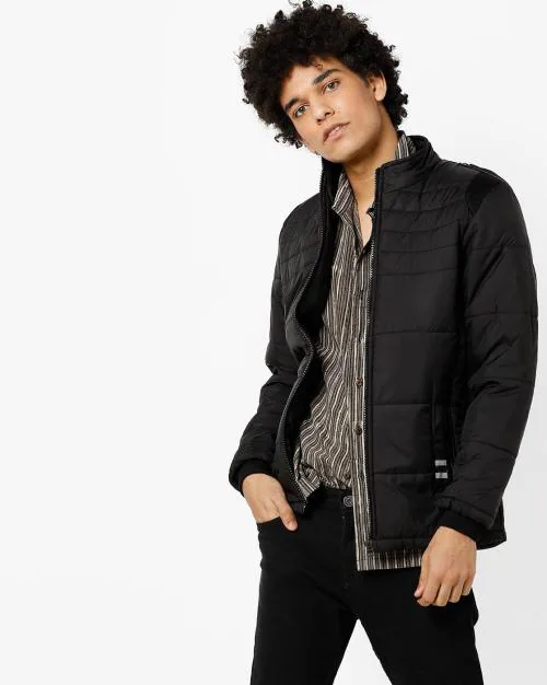 Panelled Bomber Jacket with Insert Pockets
