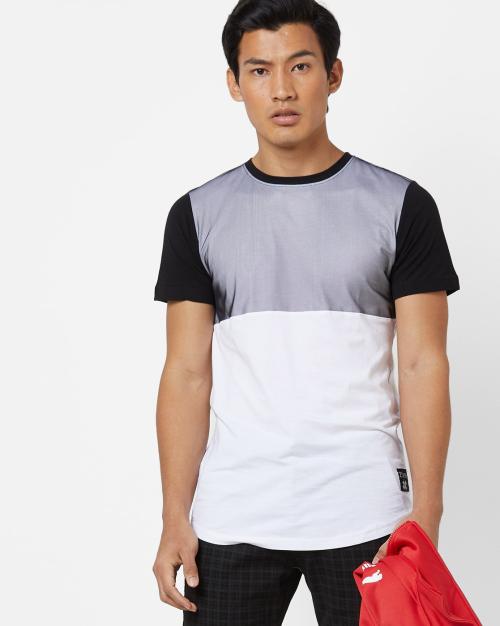 Buy Colourblock CrewNeck Slim Fit Tshirt Online at Best Prices in