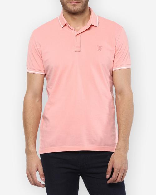Slim Fit Pique Knit Cotton Polo T-shirt