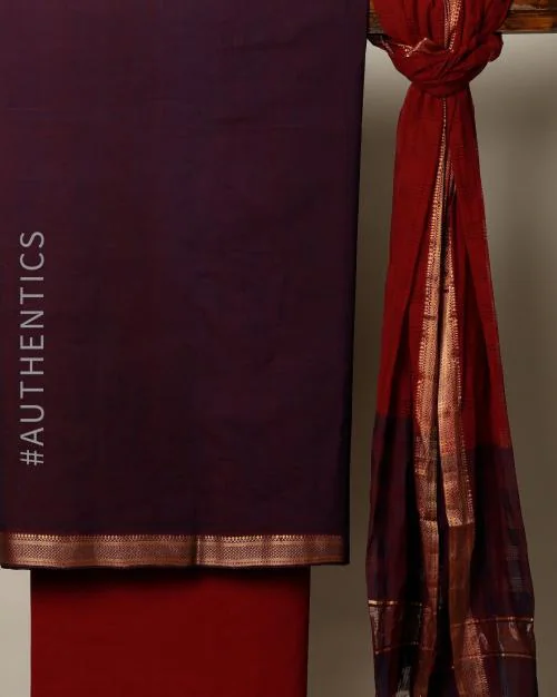 Ravi Handloom Mangalgiri Cotton 3-piece Dress Material