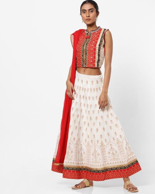 Printed Lehenga-Choli Set with Dupatta