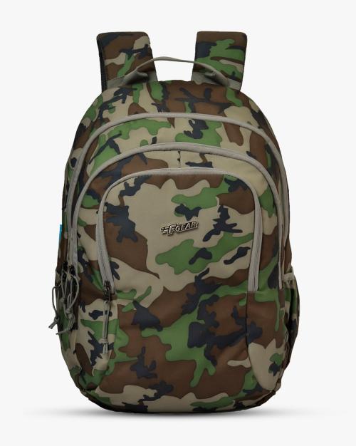 Camouflage Print Backpack with Adjustable Shoulder Straps