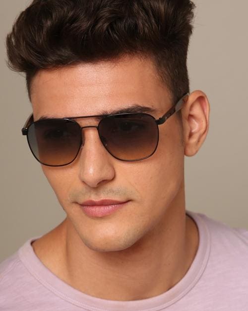 UV-Protected Full-Rim Aviator Sunglasses
