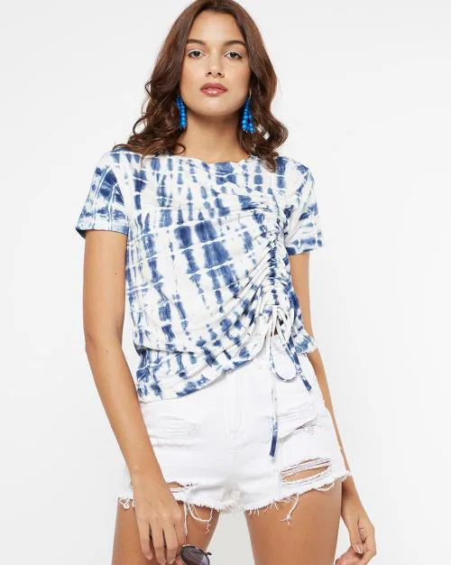 Tie & Dye Top with Ruching
