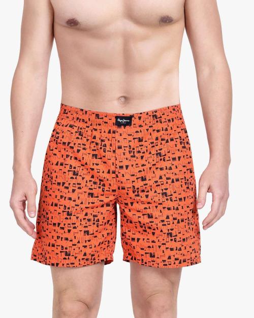 Graphic Print Boxers with Insert Pockets