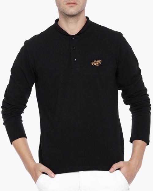 Slim Fit Polo T-shirt with High-Low Vented Hems