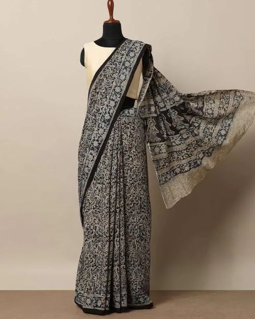 Pedana Handblock Print Kalamkari Cotton Saree