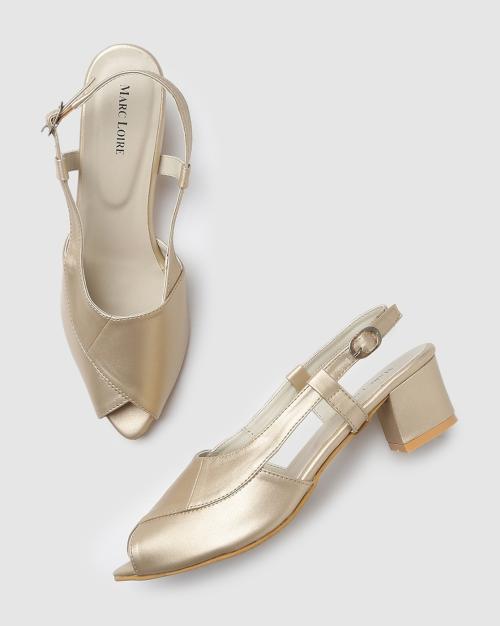 slingback chunky heels