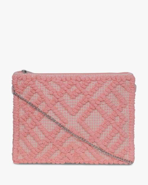 Embroidered Sling Bag with Chain Strap