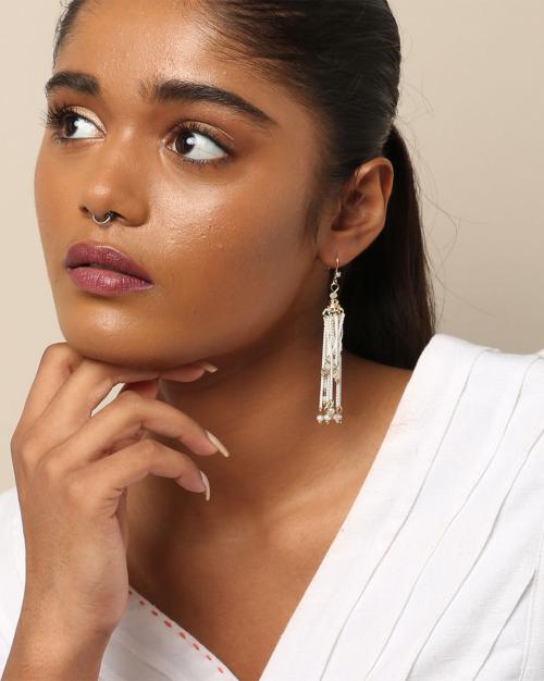 Glass Bead Chandelier Earrings