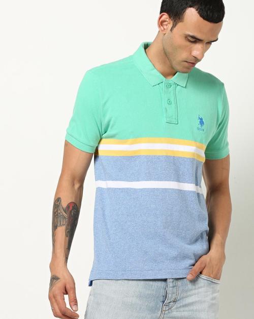Coloublock Striped Slim Fit T-shirt