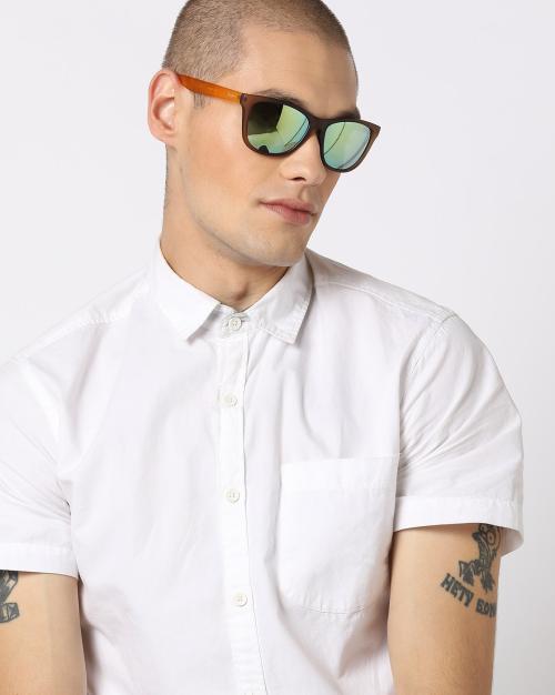 PJ7242C3 L UV-Protected Full-Rim Mirrored Wayfarers