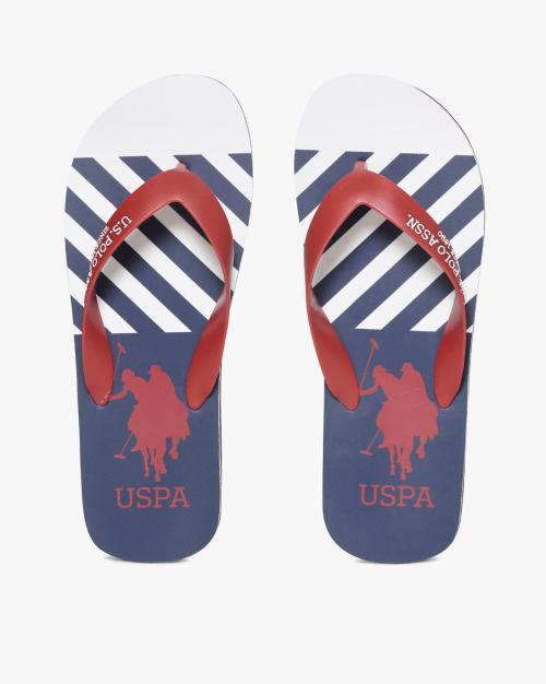 Nic Striped Thong-Strap Flip-Flops