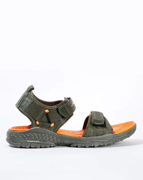 Panelled Sandals with Velcro Fastening