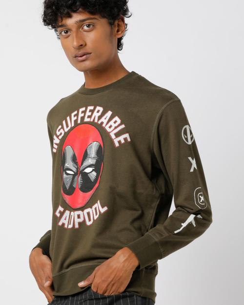 Deadpool Print Crew-Neck Sweatshirt