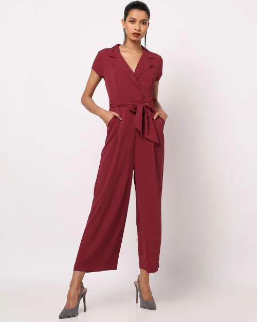 Buy Jumpsuit with Notched Lapel Collar Online at Best Prices in India