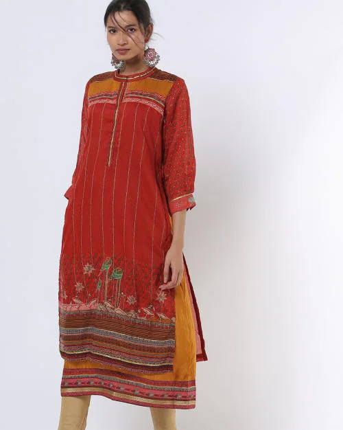 Printed Layered A-line Kurta