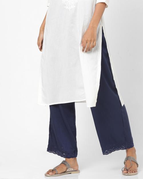 Palazzo Pants with Lace Trims