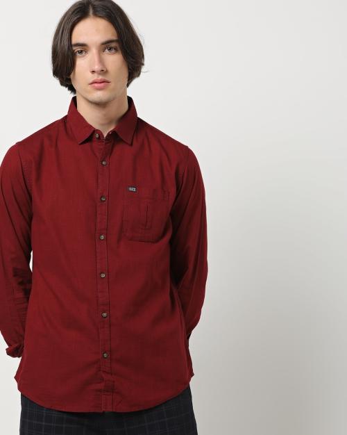 Slim Fit Shirt with Patch Pocket JioMart