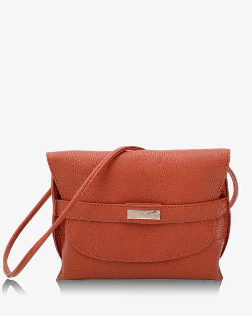 Aurilia Textured Sling Bag with Flap Closure
