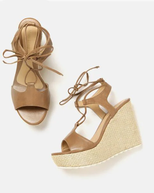 Strappy Wedges with Tie-Up