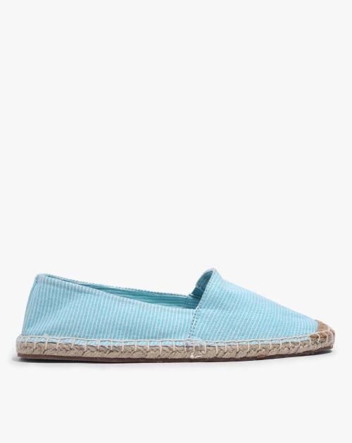 Women Blue Striped Espadrilles