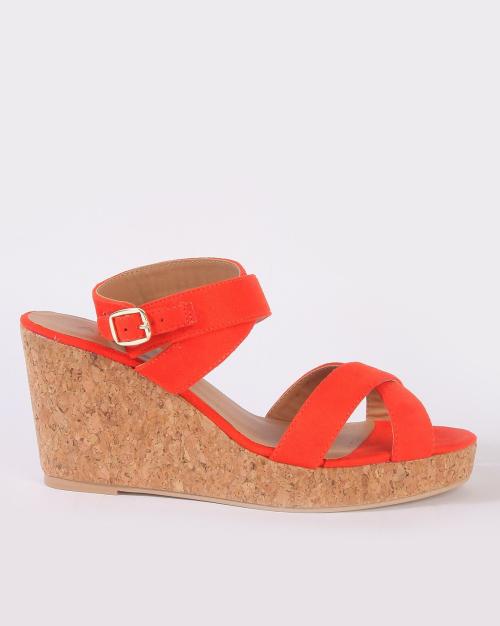 Women Strappy Wedges with Buckle