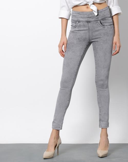 Women Mid-Rise Skinny Black Jeggings