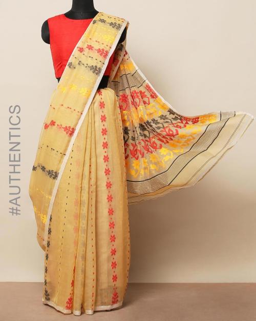Bengal Handloom Tangail Jacquard Jamdani Design Saree