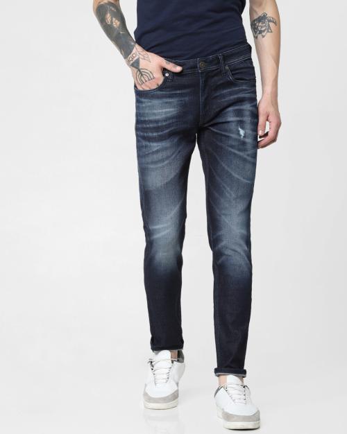 Glenn Shl 344 Low-Rise Distressed Slim Fit Jeans