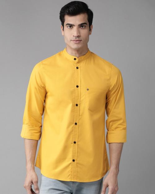Buy Mandarin Collar Shirt with Patch Pocket Online at Best Prices in India JioMart.