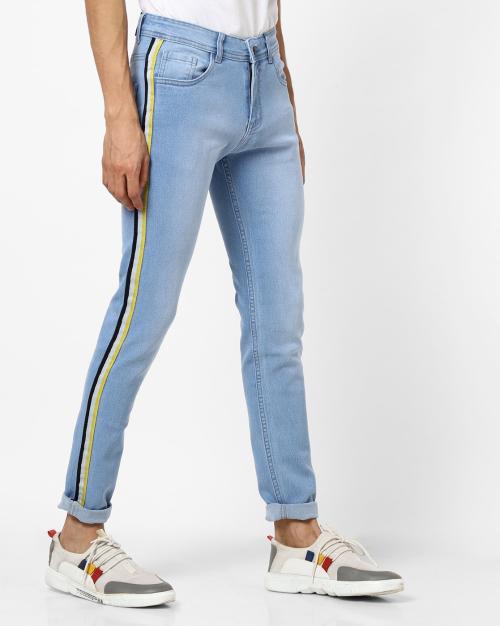 Men Lightly Washed Slim Fit Jeans