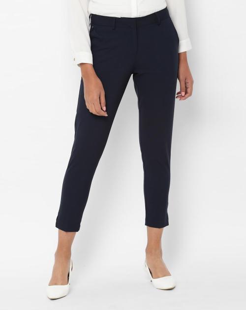 Cropped Trousers with Slip Pockets