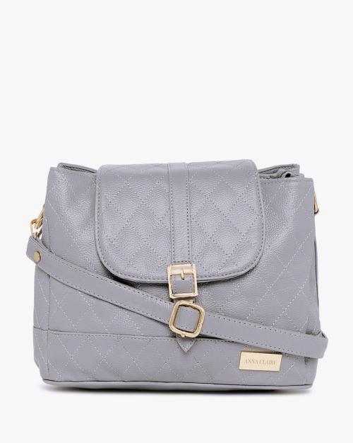 Buy Quilted Messenger Bag with Detachable Shoulder Strap Online at Best