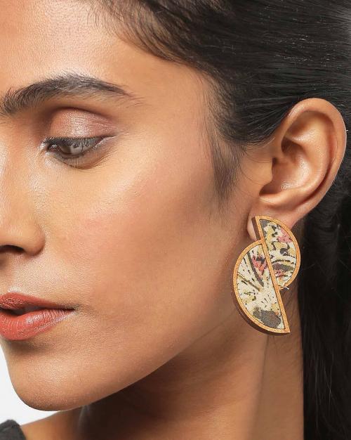 Handcrafted Printed Fabric MDF Studs