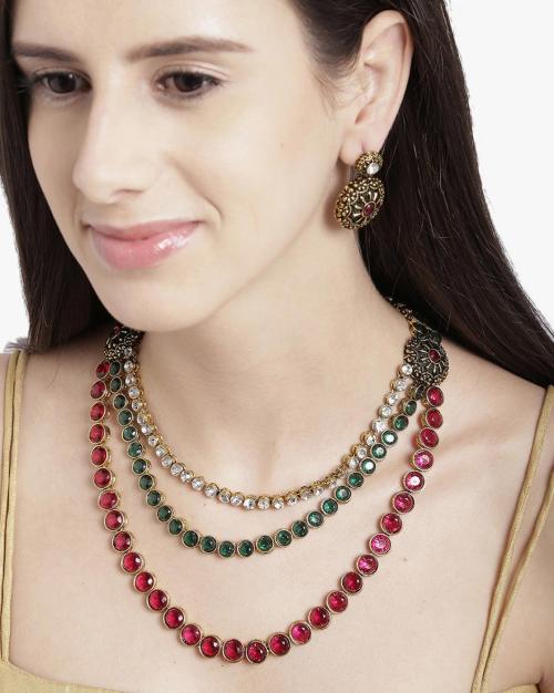 ZPFK6136 Traditional MultiStrand Necklace Set JioMart