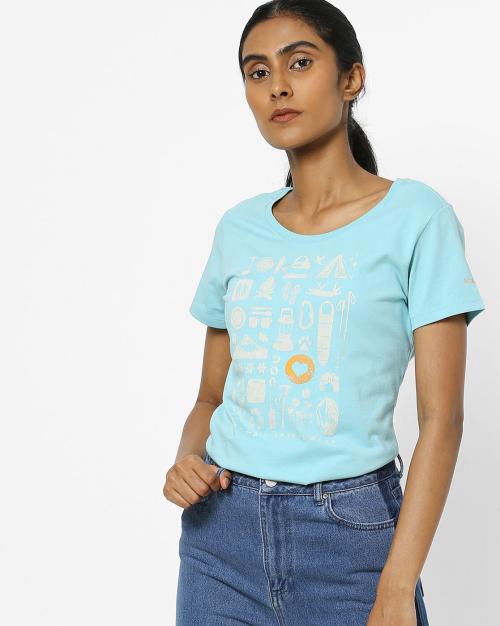 Women Camp Stamp Performance Outdoor Sports T-Shirt